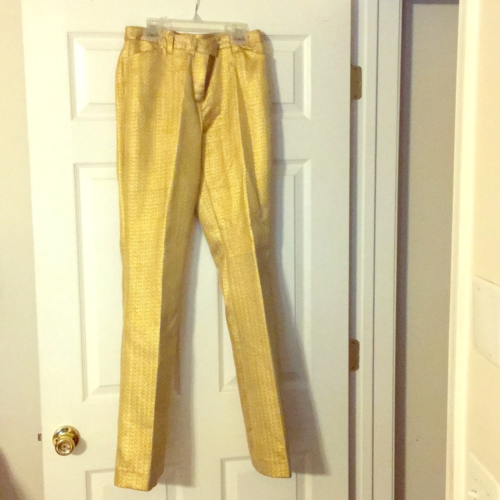 ✨ STUNNING 2bRYCH Gold Metallic Statement Pants ✨